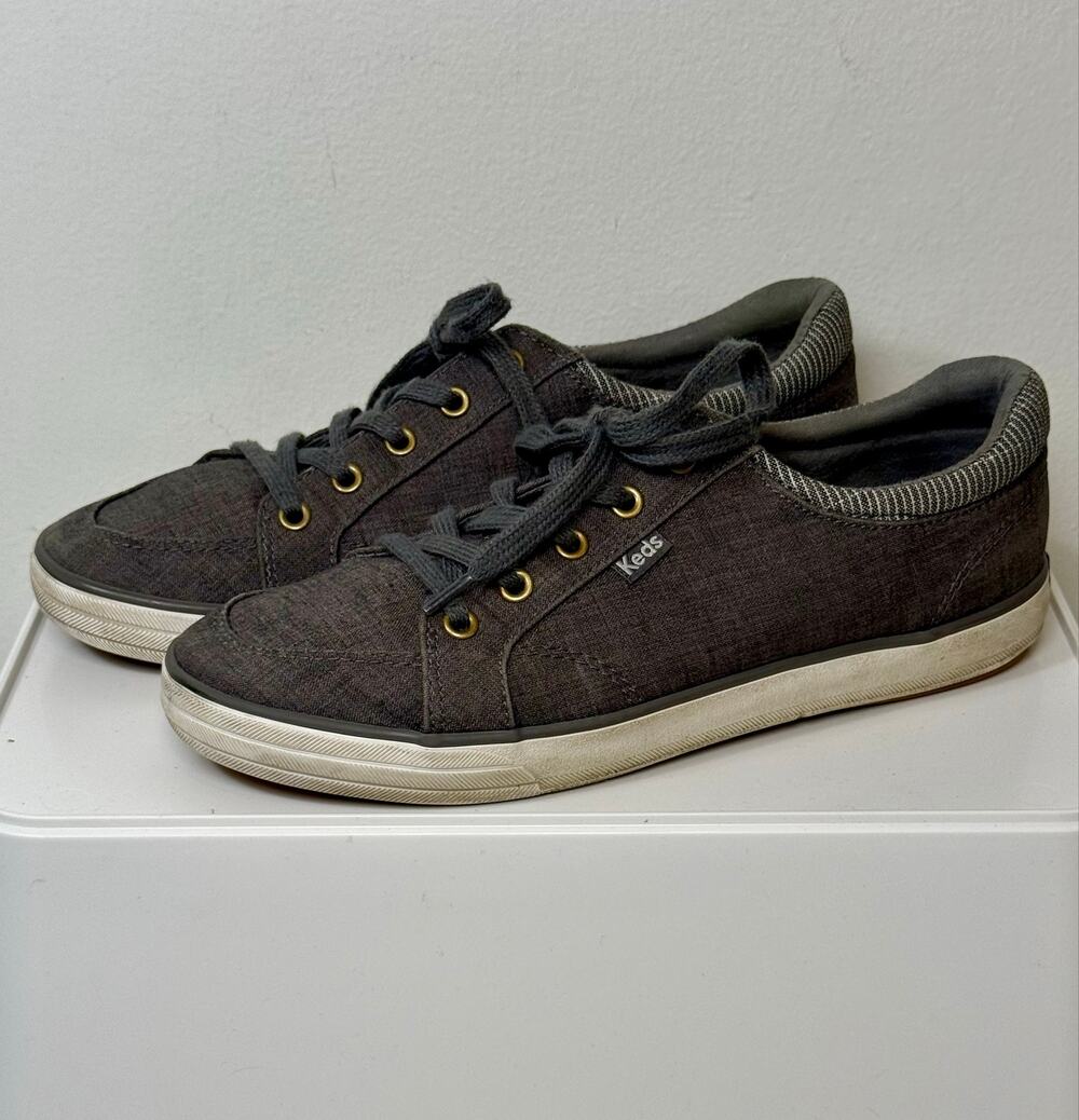 Keds Womens Center II Canvas Sneaker Charcoal Gray Size 7